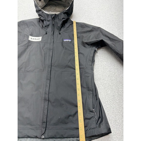Patagonia Jacket Womens Small Black Torrentshell Rain Hooded RXBAR Logo Nylon - Picture 7 of 16